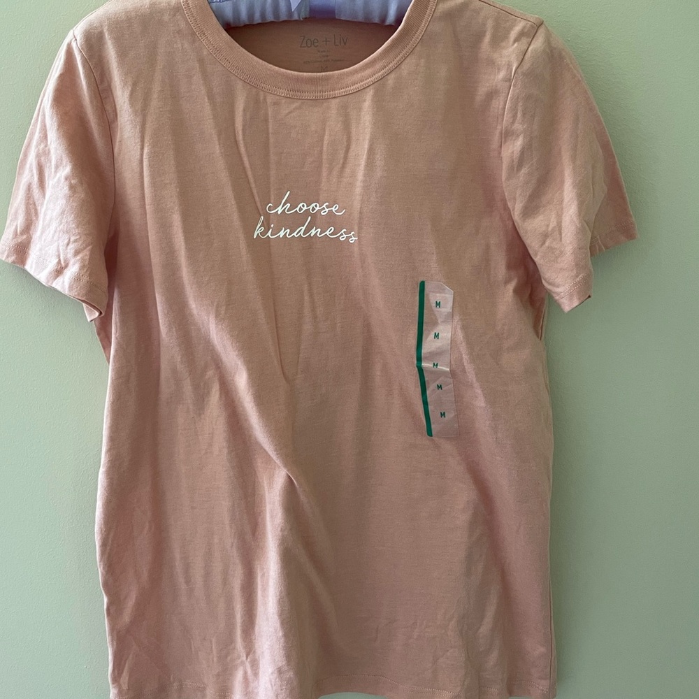 Zoe + Liv graphic tee “choose kindness” size medium blush colored